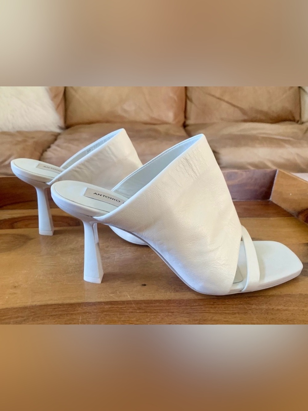 ANTONIO MELANI BYNX Sweet Cream Open Toe Heels